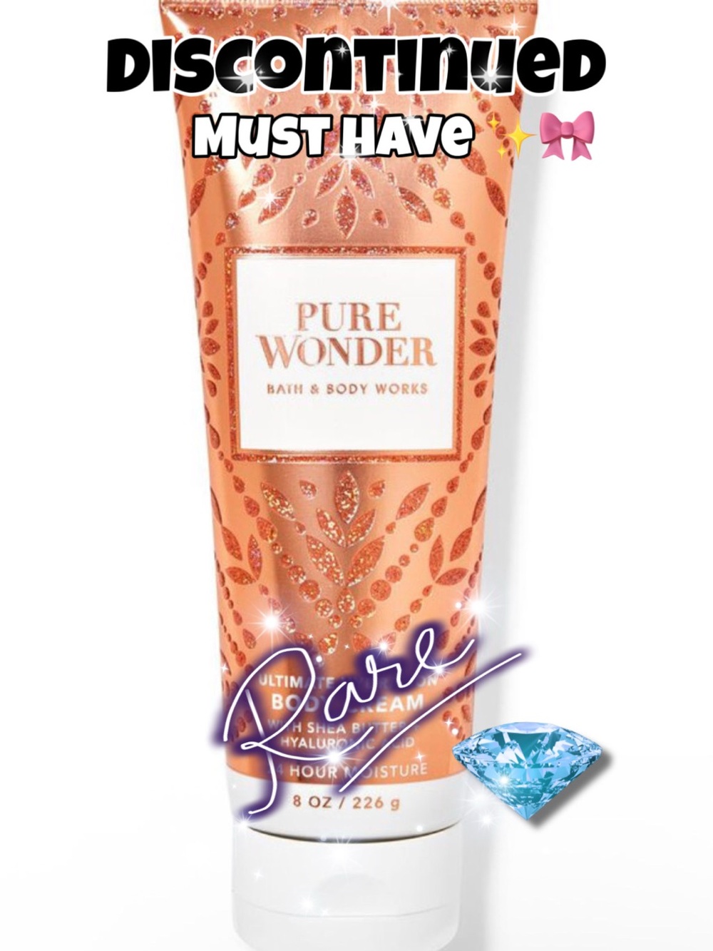 RARE DISCONTINUED Bath & Body works Pure Wonder 🖼️🎀🌄Body Cream